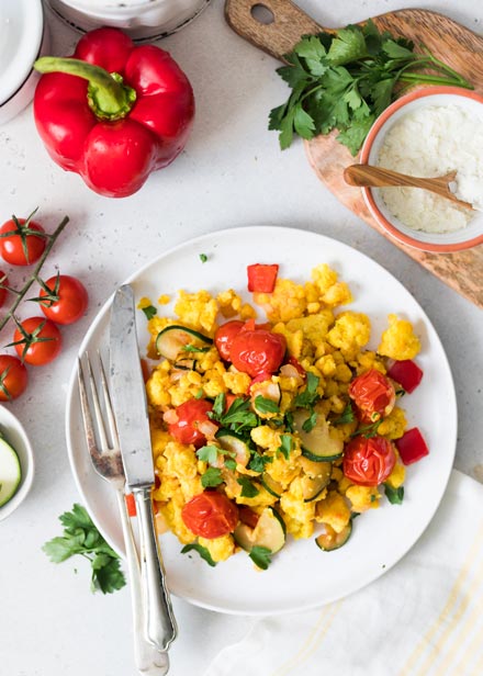 Veggie & “Egg” Scramble